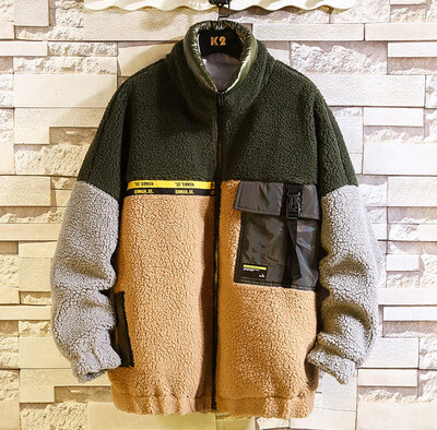 

Toponeto Mens New Fashion Solid Color Casual Warm And Comfortable Splice Cotton Coat