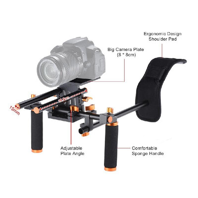 

Andoer DSLR Camera Camcorder Shoulder Rig Handheld Stabilizer Movie Film Making System with 15mm Rail Rod for Canon Nikon D6300 D