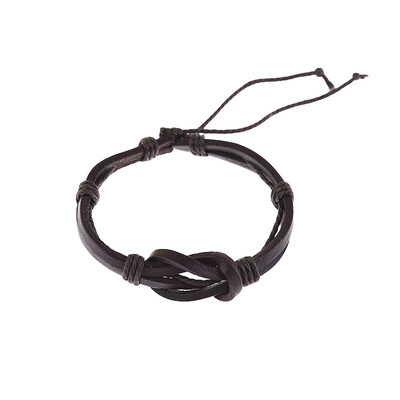 

Stylish Accessories Retro Hand-woven Leather Strap Buckle Knot Leather Bracelet Unisex