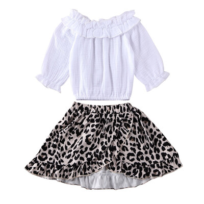 

Toddler Baby Girls Kid Off Shoulder Long-sleeved T-shirt Skirt Clothes Sets