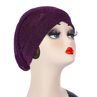 

Women Muslim Shiny Silky Turban Head Wrap Chemo Cap Headscarf Hijab Cap