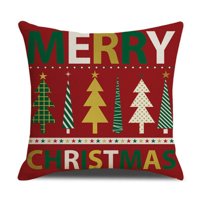 

Merry Christmas Day Cushion Covers Square Santa Claus Pillow Cases Home Decorative Sofa Throw Pillows Covers