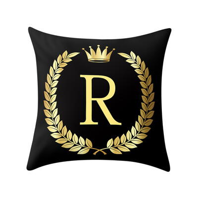 

〖Follure〗Pillow Cover Black&Gold Letter Pillowcase Sofa Cushion Cover Home Decor
