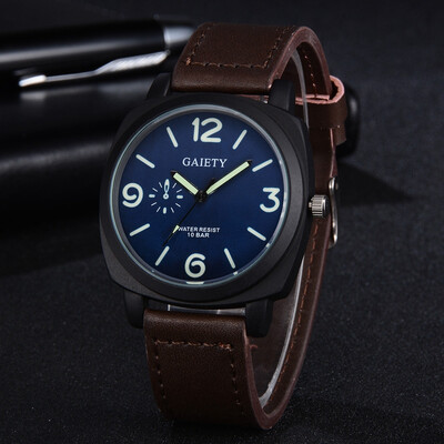 

〖Follure〗Men Fashion Color Strap Digital Dial Leather Band Quartz Analog Wrist Watches