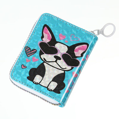 

Cartoon Animal Purse Card Cash Holder Women Faux Leather Zipper Short Wallet