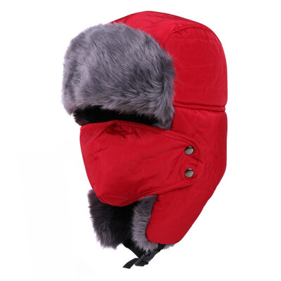 

Mountain climbing New Winter fur hats Windproof Thick warm winter snow women cap Face Mask Winter Keep Warm hat