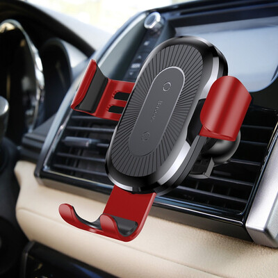 

Wireless Fast Charger Gravity Car Mount 10W Silicone Wireless Charging Phone Holder