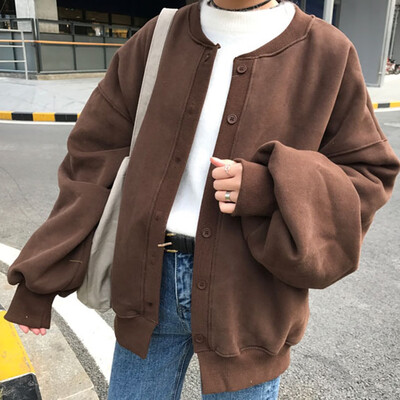 

Toponeto Fashion Women Cardigan Pure Color Top Long Sleeve Blouse Loose Coat