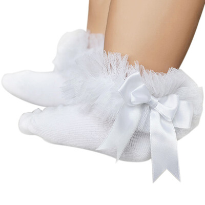 

Baby Girls Ankle Socks Toddler Kids Bowknot Lace Cotton Socks