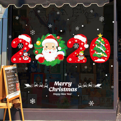 

Tailored Cartoon Snowman Santa Window Sticker Christmas Gift Home Decor Sticker 2020