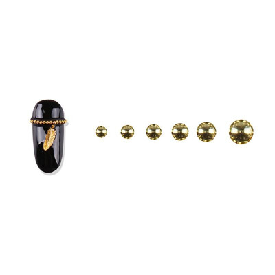 

6 GridBag 3D Metal Nail Art Decoration Gold Metal Chain Beads Line Multi-size DIY Manicure Nail Jewelry Decoration