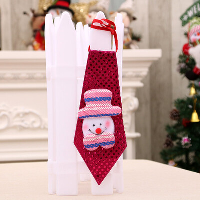 

〖Follure〗Christmas Tie Sequins Santa Claus Snowman deer Bear For Home Xmas Decoration
