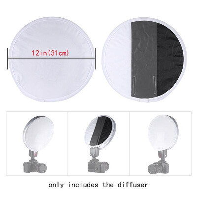 

Multifunctional 12in31cm Mini Portable Round On-camera Flash Speedlite Diffuser Softbox with WhiteGreyBlack Color for Canon Nik