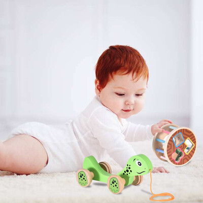 

Gobestart Wooden Shape Pull Toy - Wooden Puzzle Educational Toy Toddler Learning Toy