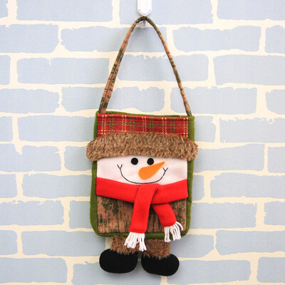 

Tailored Christmas Red Cartoon Old Man Snowman Candy Tote Child Gift Bag