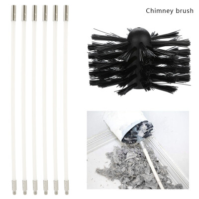 

NEW 6PCS Chimney Cleaning Brush Sweep Sweeping Set Kit Drain Rods & Brush