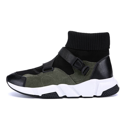 

Weweya Famous Brand High Top Casual Shoes Men Fashion Hasp Sock Shoes Mens Sneakers Outdoor For Male Camouflage Socks Sneakers