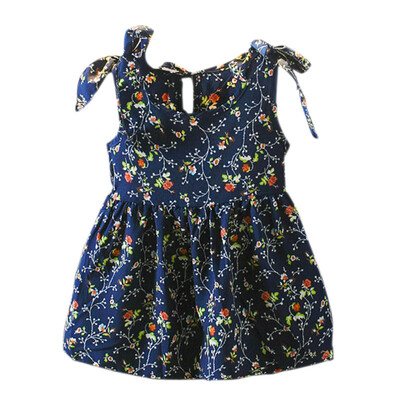 

Summer Kids Girl Casual Sleeveless Dress Floral Pattern Strap Dress Cotton Kids Toddler Pageant Sundress