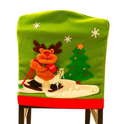 

Christmas Chair Cover Dining Table Santa Claus Snowman Cap Ornament Chair Back Covers Christmas New Year Decoration