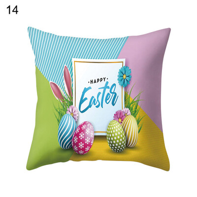 

Happy Easter Rabbit Bunny Egg Pillow Case Sofa Bed Car Cafe Office Cushion Cover