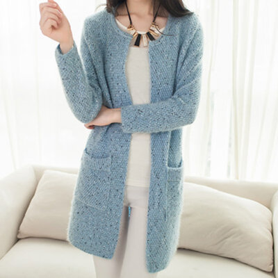 

Knitted Sweater Coat Female Long Section Loose Korean Version Of The Simple Fashion Cardigan Comfortable Breathable Wild New