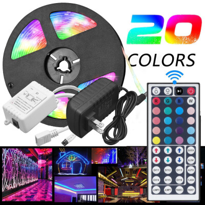 

Gobestart 5M RGB 5050 Waterproof LED Strip light SMD 44 Key Remote 12V