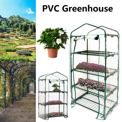 

345-Tier Transparent Rectangle Waterproof PVC Warm Garden Tier Mini Household Plant Greenhouse Cover without Iron Stand