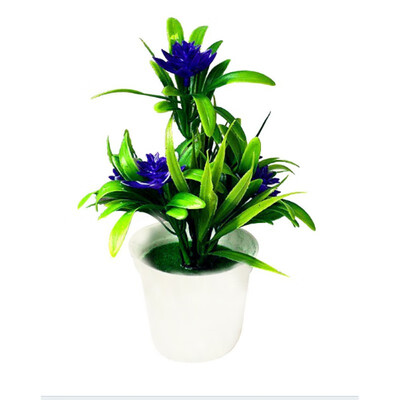 

Artificial Flowers Fake Green Pot Multi-color Flower Bonsai Simulation Artificial Potted Plant Ornament Home Decor