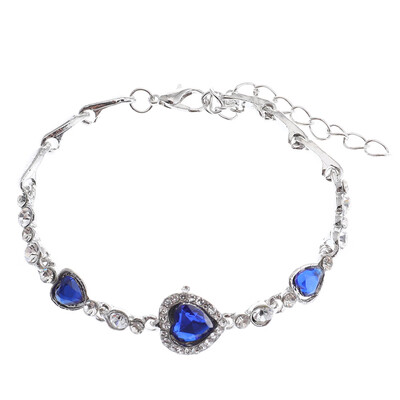 

Design The Heart of The Ocean Bracelet Love Heart-shaped Peach Zircon Crystal Bracelet