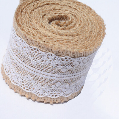 

〖Follure〗3variations 1 Roll Natural Vintage Jute Burlap Ribbon DIY Wedding Strap Party