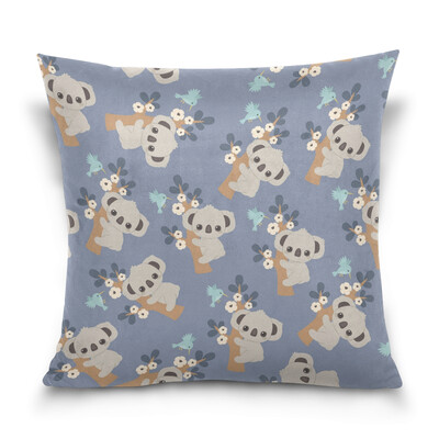 

ALAZA Throw Pillow Cover 16 X 16 inch Christmas Gift Cushion Cover with Koala With Flower Printed Pillowcase