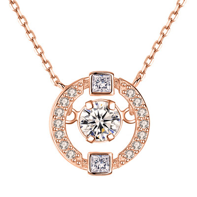 

Modern 925 Sterling Silver Women Fashion Pendant Necklace Sparkle Diamonds Zircon Beat Heart Pendant Christmas Gifts