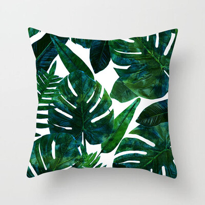

1Pcs Tropical Plant Print Square Sofa Peach Skin Velet Pillow Case Hug Pillowcase Best