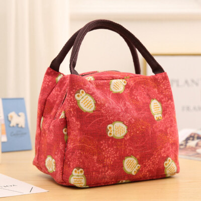 

Fashion Cotton Linen Cute Insulated Lunch Bag Thermal Cooler Women Kids Picnic Food Box Tote Carry Bags