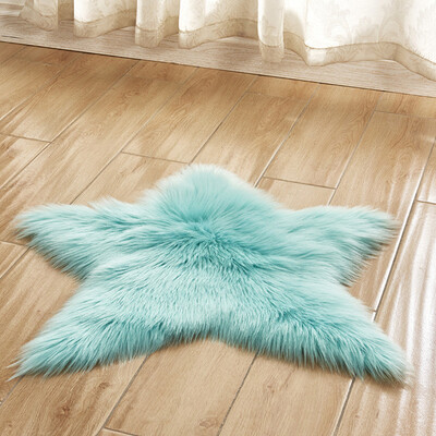 

Toponeto Pentagram floor mat Non Slip Rug Mats Hairy Soft Fluffy Faux Fur Carpet Mat Home