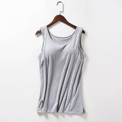 

Fashion Sexy Tank Tops Women Soft Modal Pad Bra Bralette Top Solid Padded Camisole Female Ladies Summer Tank Tops 6Colors
