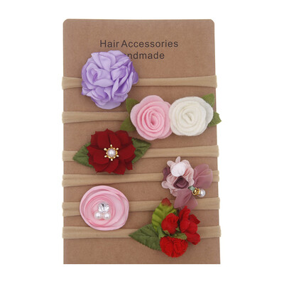 

6PCS Fashion Florals Headband Newborn Baby Elastic Princess Hair Bands Child Kids Fresh Style Cute Headwear Gifts