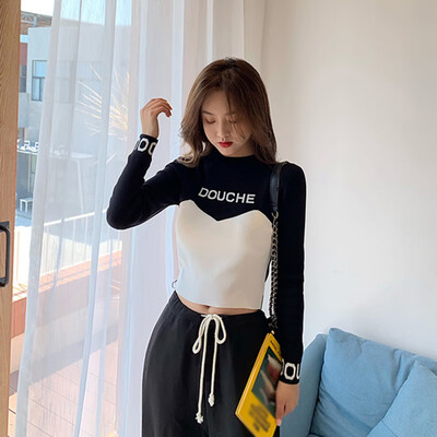 

Women Autumn Winter Half High Collar Sweater Korean Knitted Slim Fit Elegant Ladies Long Sleeve Bottoming Jumpers