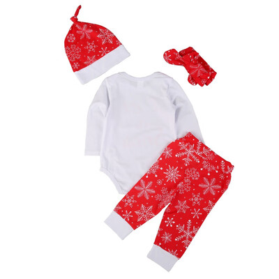 

New Arrival 4 Pcs Girl Spring Autumn Casual Long Sleeve O-Neck Baby Girl Clothing Set T-Shirts TopsPantsHatsHeadband