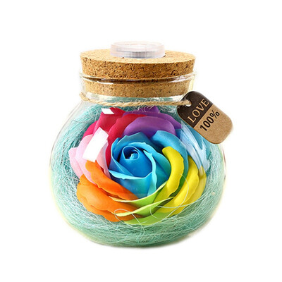 

Romantic Light Valentines Day Gift Led Bulb Rgb Dimmer Lamp Rose Flower Bottle With Remote Control For Mom Girl Birthday Gift