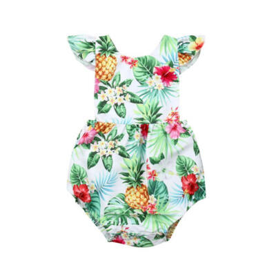 

Toddler Newborn Baby Girl Pineapple Floral Kids Bodysuit Romper Jumpsuit Clothes