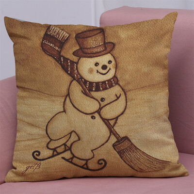 

Gobestart New Christmas Cotton Linen Pillow Case Sofa Cushion Cover Home Decor