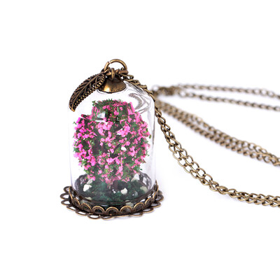 

Women Personality Retro Jewelry Long Section Pure Handmade Artificial Plants Luminous Pendant Necklace