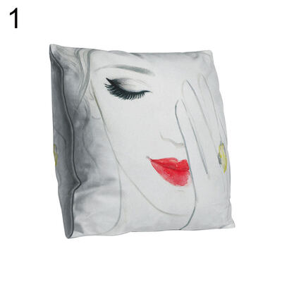 

Double-sided Print Beauty Head Portrait Pillow Case Cushion Cover Sofa Car Decor