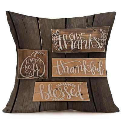 

〖Follure〗Happy Fall Thanksgiving Day Soft Linen Pillow Case Cushion Cover Home Decor