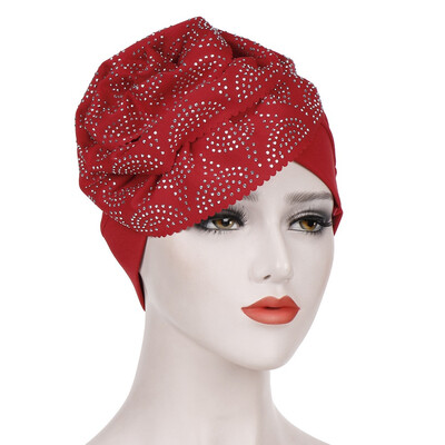 

Fashion Big Flower Women Muslim Hat Turban Scarf Cancer No Hair Chemo Cap Lady