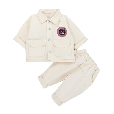 

2Pcs Autumn New Baby Boys Girls Long Sleeve Cartoon Cat Sweatshirt OuterwearPants Trouser Costume Set Baby Clothes Set