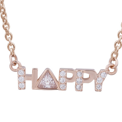 

Happy Necklaces Austria Crystal Chain Necklaces Collier Femme Jewelry For Women Best Friends New Accessories