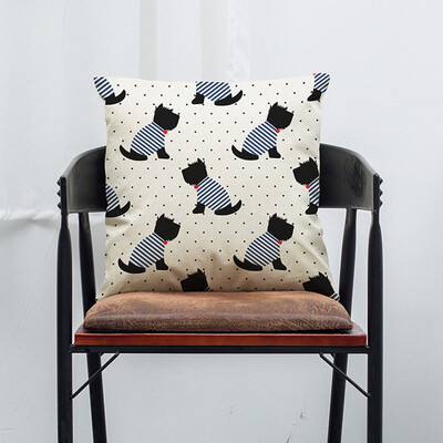 

JPGIF Vintage Dog Cotton Pillow Case Sofa Waist Throw Cushion Cover Home Car Decor A
