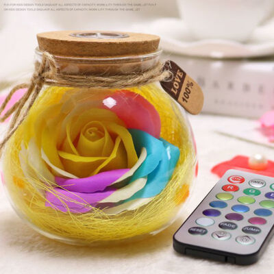 

2019 Anniversary Forever Flower Rose With LED Box Immortal Flowers Forever Moon Light Gift Wedding Birthday Gift Set for Women